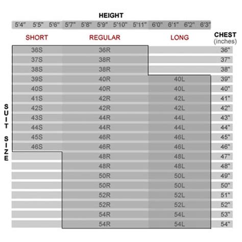 Tailor Made - Mens Suit Size Chart