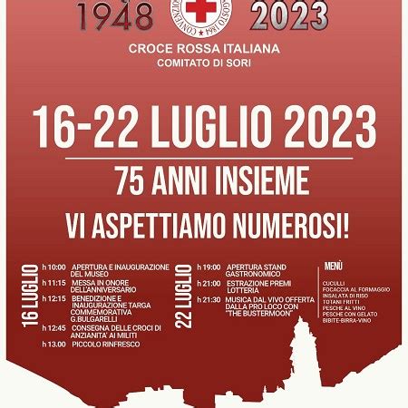 Croce Rossa Italiana Comitato Di Sori 75 Anni Insieme Sorimare