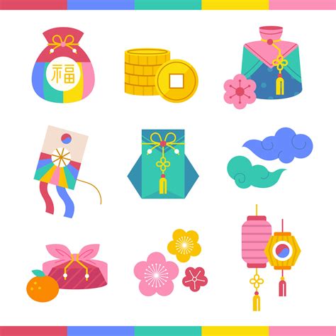 Korean New Year Icon Set 14418203 Vector Art at Vecteezy