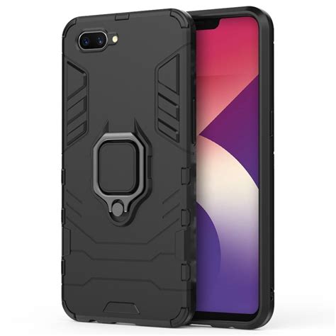 Slim Armour Tough Shockproof Case For Oppo A3s AX5 Black