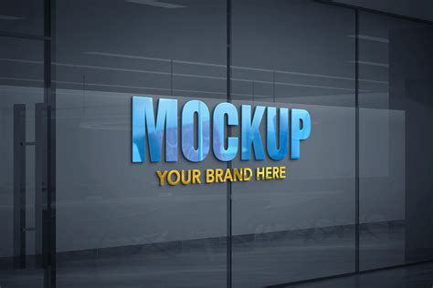 Logo Mockup On Office Glass Wall Grafik Von Harryde · Creative Fabrica