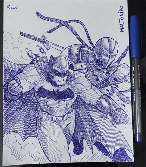 [Fan Art] Batman vs Deathstroke. by me, Maltoniko : r/DCcomics