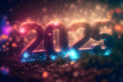 Premium Photo New Year Background Bokeh Light And The Letters 2025 Wallpaper Neural Network