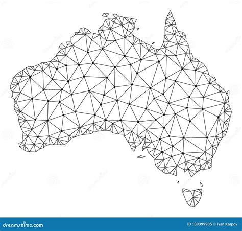 Polygonal D Mesh Vector Map Of Australia Stock Vector Illustration