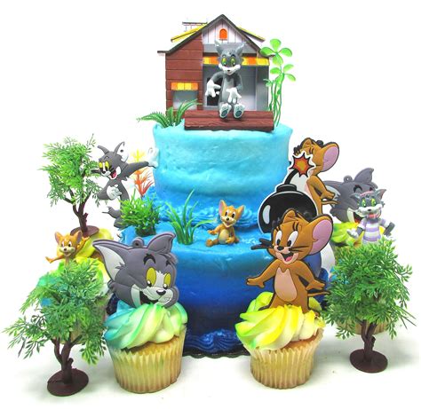 Buy Tom And Jerry Piece Birthday Cupcake Topper Set Featuring Tom