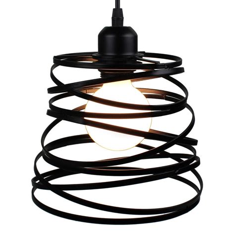 Lustre Suspension Industrielle Cage Fer forme Ressort Ø20cm Luminaire