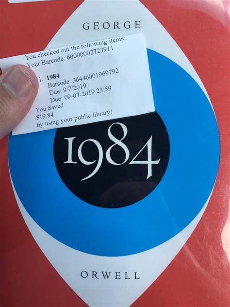 I Saved A Total Of 19 84 When I Checked Out A Copy Of 1984 From My