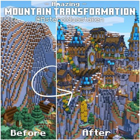 Mountain Transformation!! | Minecraft blueprints