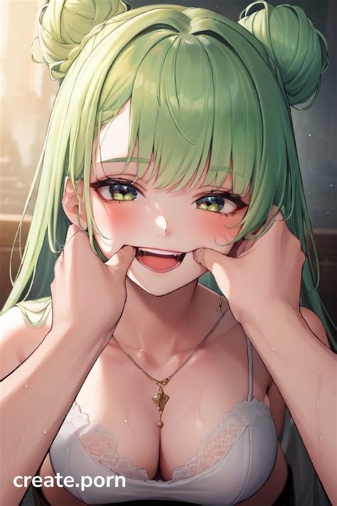 Cabelo Verde Polegar Na Boca Bunda Enorme Hentai Ia Pornografia