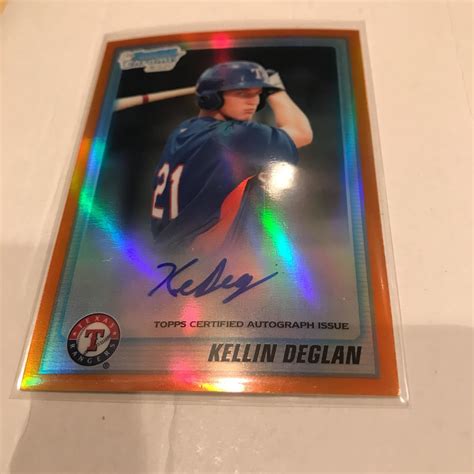 Kellin Deglan RC 2010 Bowman Chrome Draft Orange Refractor Auto 25 25