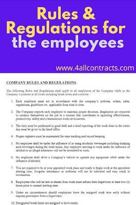 Rules And Regulations For Employees