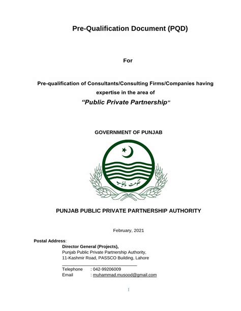 Pdf Pre Qualification Document Pqd Punjab Dokumentips