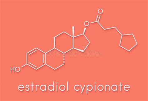 Estradiol Estrogen Female Sex Hormone Molecule Skeletal Formula Stock Vector Illustration Of