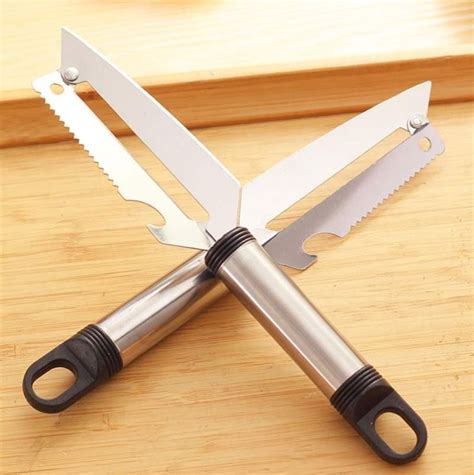 3 X Cuchillo Pelador Multifuncional Para Frutas Y Verduras Acero