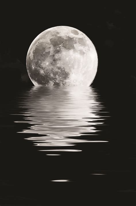 dark full moon in cloud with water reflection | Creation 101