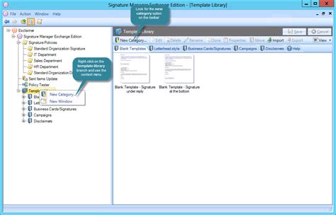 Exclaimer Signature Manager Exchange Edition Adding A New Category