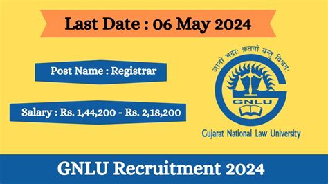 GNLU Recruitment 2024 Check Post Vacancies Salary Age Limit And How