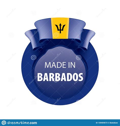 Barbados Se Alan Vector El Ejemplo Por Medio De Una Bandera En Un