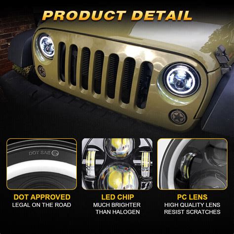 Inch Halo Led Headlights Rear Led Tail Lights For Jeep Wrangler Jk