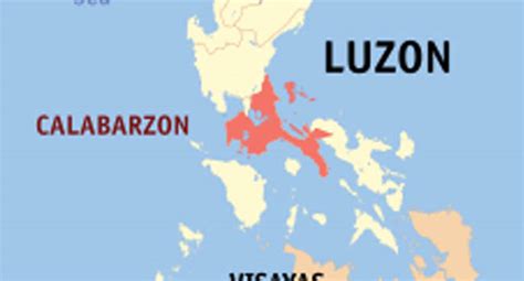 Calabarzon Physical Map