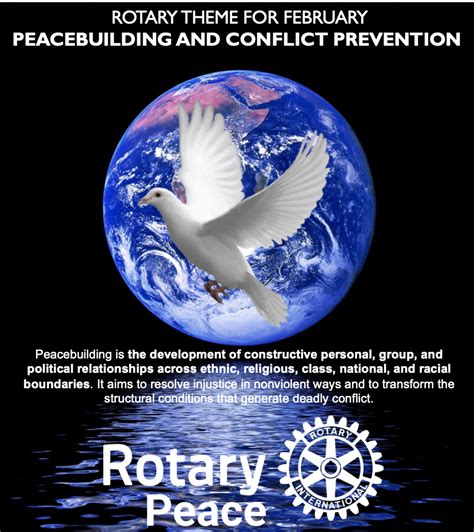 The Rotary Theme For February Is Peacebuilding And Conflict Prevention