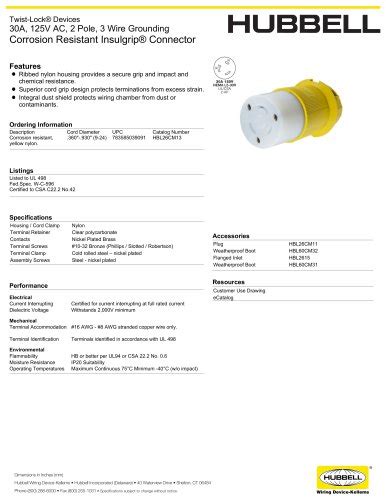 WIRING HBL61CM65 Hubbell PDF Catalogs Documentation Boating