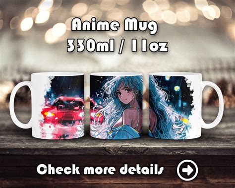 Ceramic Anime Retro Girl Mug Glossy Coffee Cup Otaku T Merch