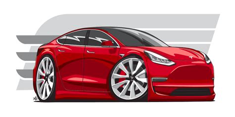 I made a CarToon illustration of my M3P. : r/TeslaModel3