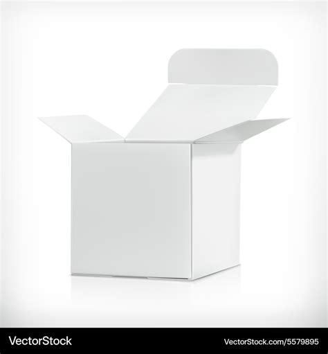 White Carton Box Royalty Free Vector Image Vectorstock