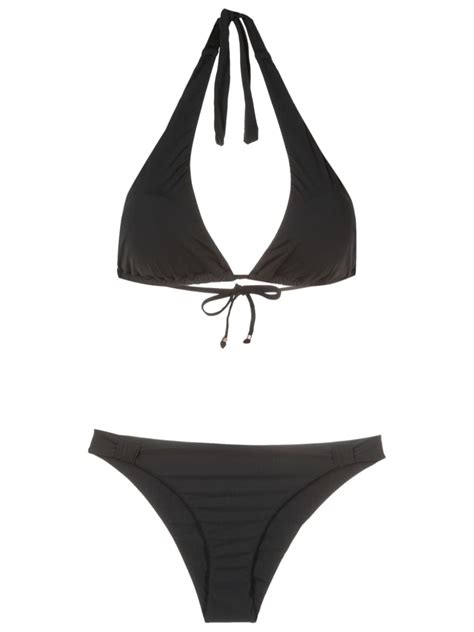 Amir Slama Bikini Estilo Tri Ngulo Con Cuello Halter Negro Farfetch Mx