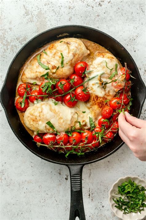 Easy Caprese Chicken Skillet One Pan Recipe Fed Fit