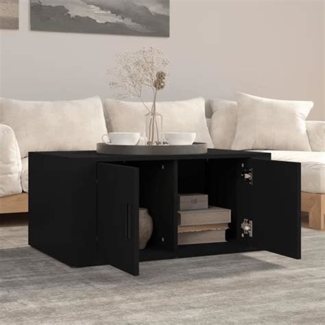 ZHU Table basse Noir 80x50x36 cm Bois d ingénierie NOUVEAU Cdiscount