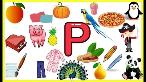 Letter P Things That Begins With Alphabet P Words Starts With P Objects