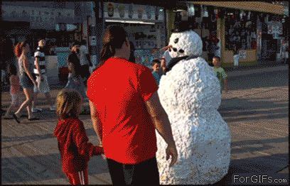 snowman prank GIF | Pranks, Funny pictures, Funny gif