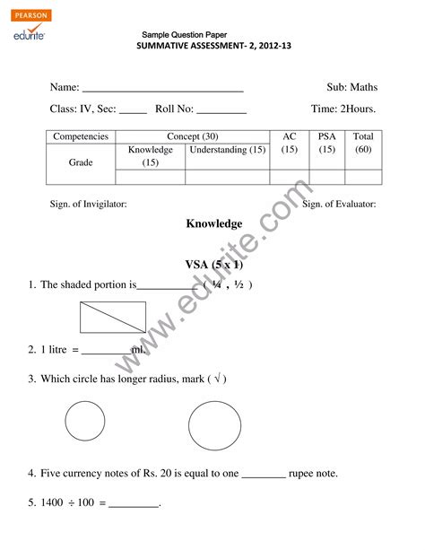 Class Cbse Maths Sample Paper Term Model Pdf