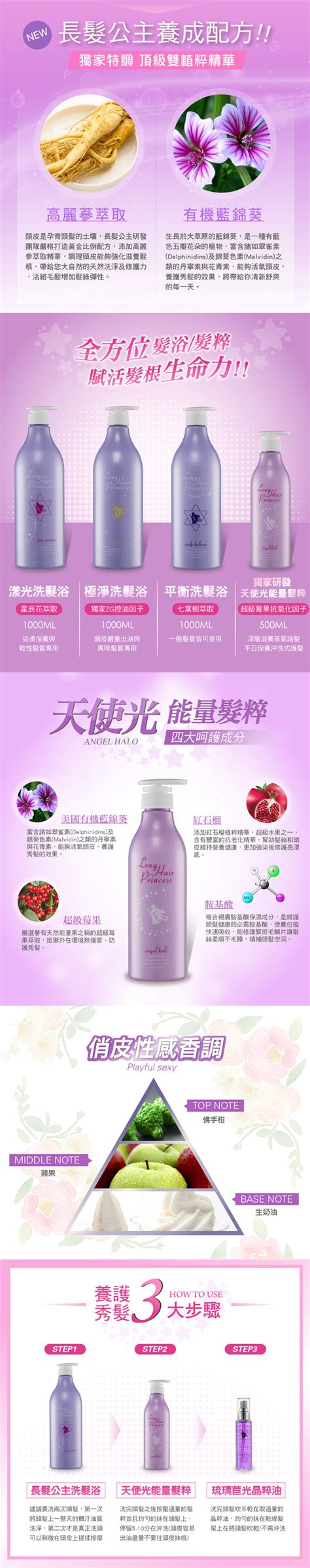 【限時活動優惠】long Hair Princess 長髮公主的秘密~天使光能量髮粹500ml 護髮 05590004