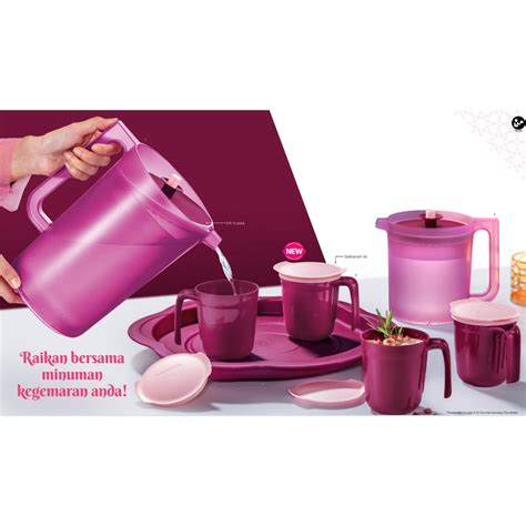 Ready Stock Tupperware Gourmet Pitcher Set 37l 14l Mugs And Seal