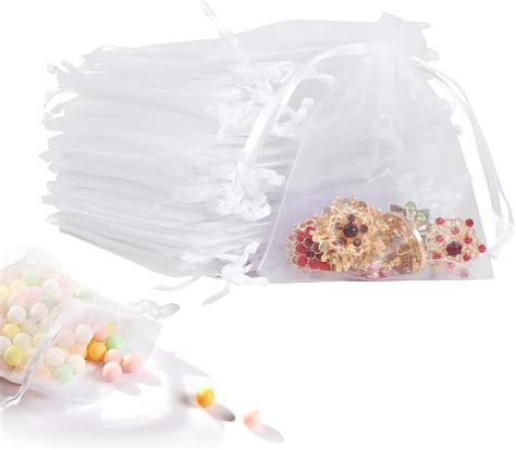 Ingjia Lot De Sachets En Organza Blanc X Cm Pochette Cadeau