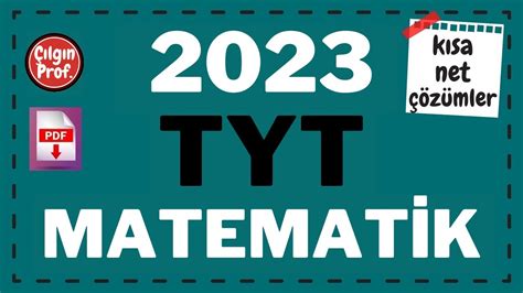 2023 TYT MATEMATİK PDF 2023 TYT Matematik Soru Çözümleri YouTube