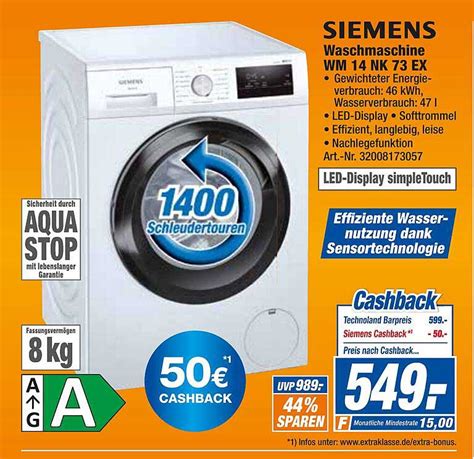 Siemens Wm Vmfcb Waschmaschine Angebot Bei Saturn Prospekte De