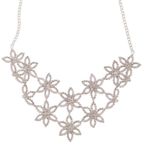 Lovisa Silver Floral Diamante Necklace And Earrings Set