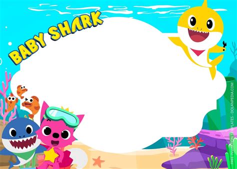 Nice 7 Pinkfong Baby Shark Birthday Invitation Templates In 2023