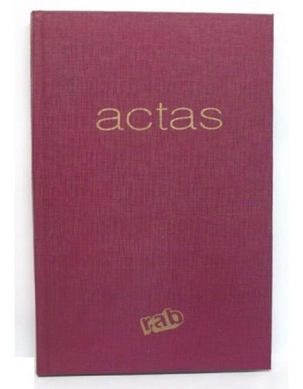 Libro De Actas Tamano Oficio De 22x32 Cm 2 Manos 200 Pag MercadoLibre