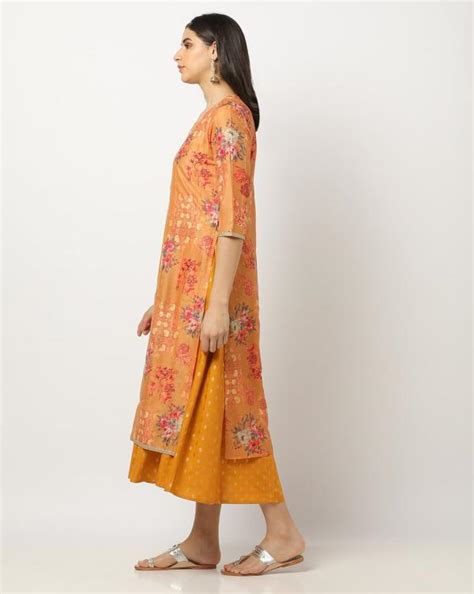 Embroidered Empire Dress With Floral Shrug JioMart