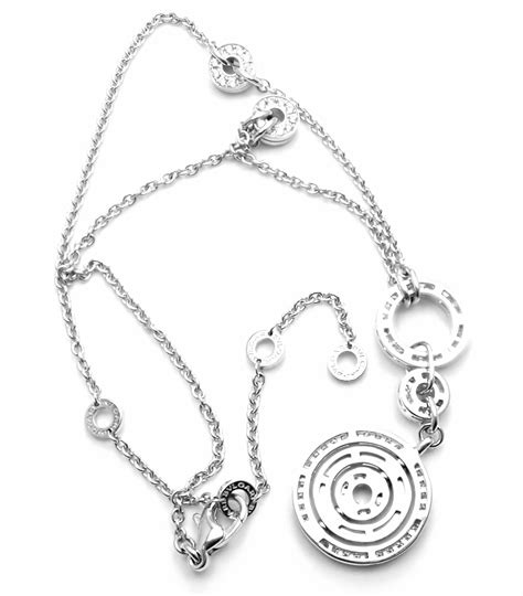 Bulgari Astrale Cerchi Diamond Pendant White Gold Link Necklace At