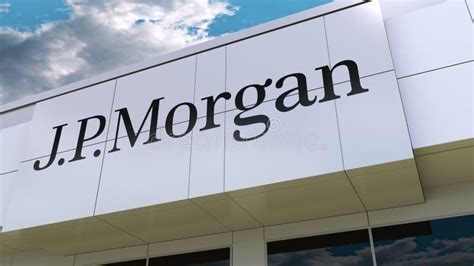 J.P. Morgan Logo on the Modern Building Facade. Editorial 3D Rendering ...