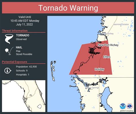 Nws Tornado On Twitter Tornado Warning Including Holiday Fl New Port Richey Fl And Elfers Fl