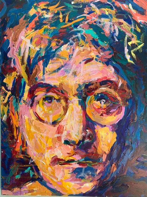 John Lennon Original Oil Painting On Stretched Canvas By Murray A