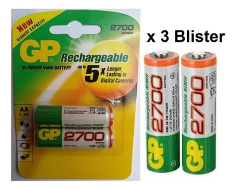 Pilas Recargables Gp Doble Aa Mah Bater A Pack X Mercadolibre