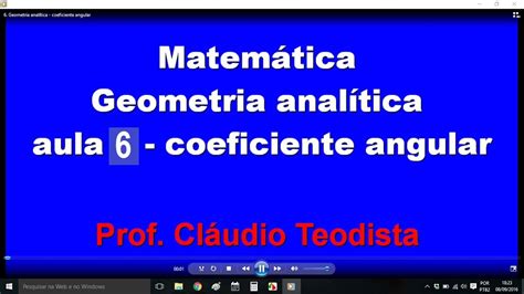 Geometria Analítica Aula 6 Coeficiente Angular Youtube